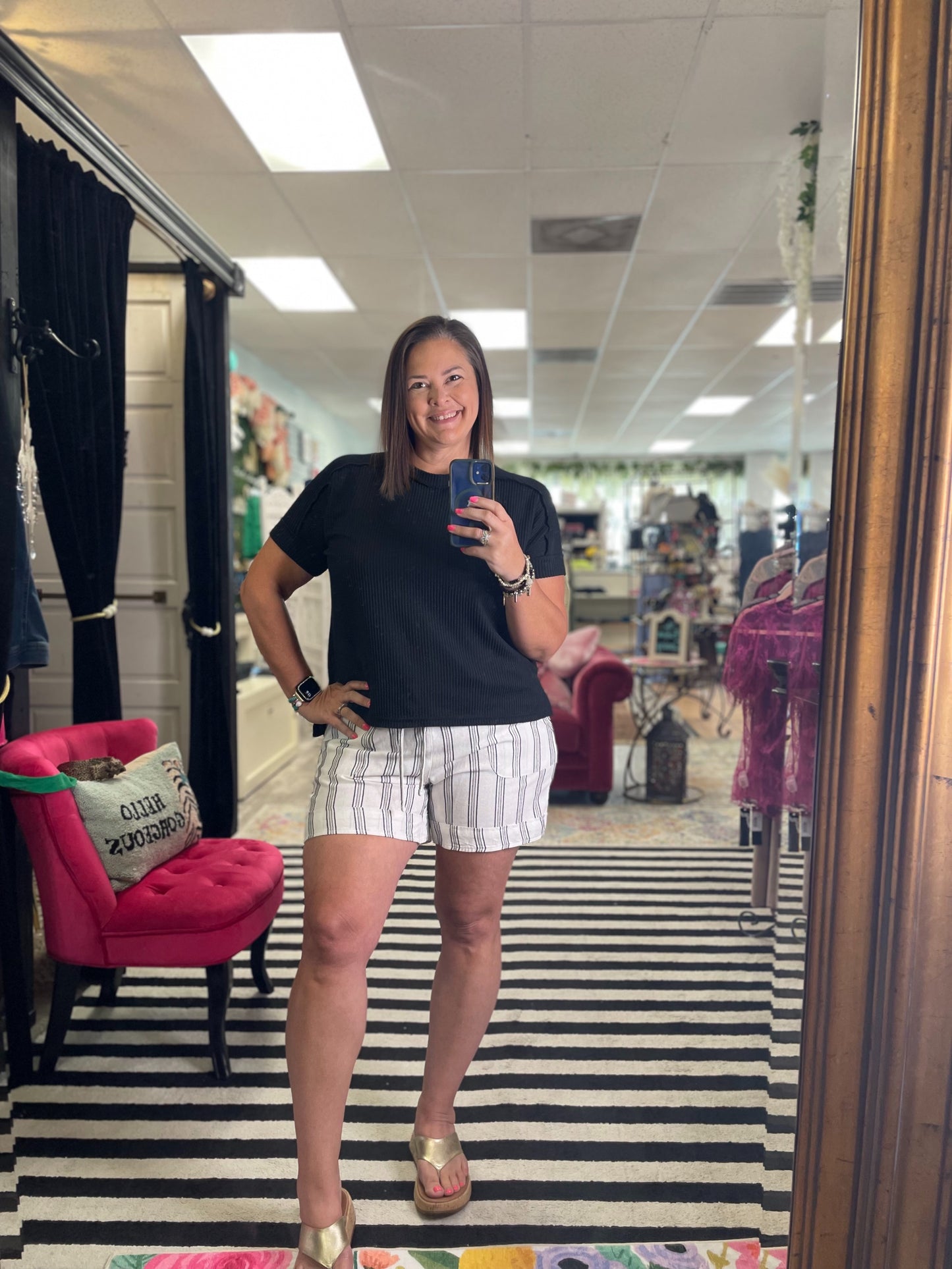 Striped Linen Shorts