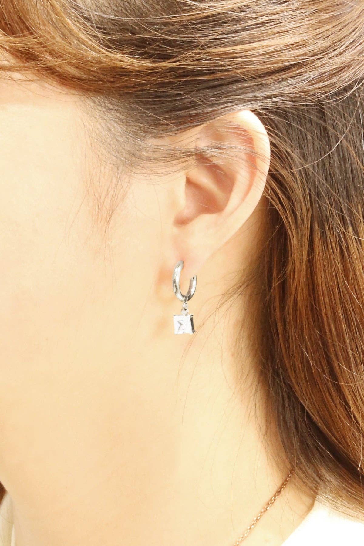 14K Dangle Square Earrings