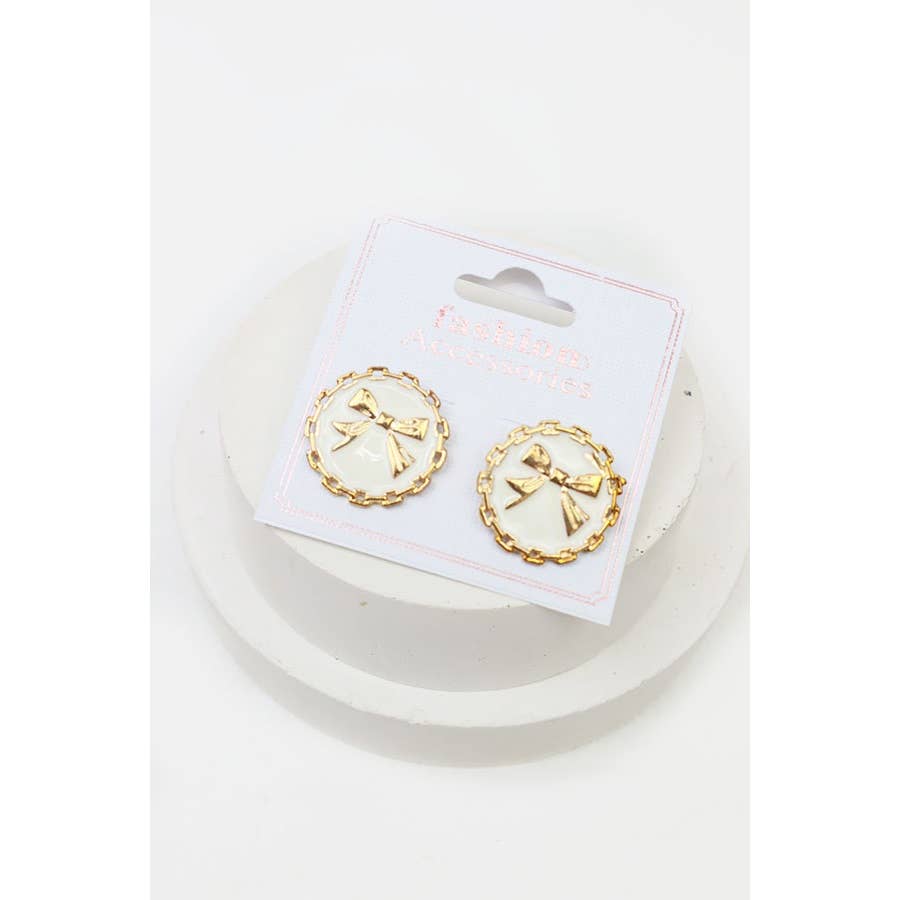 Bow Ribbon Studs