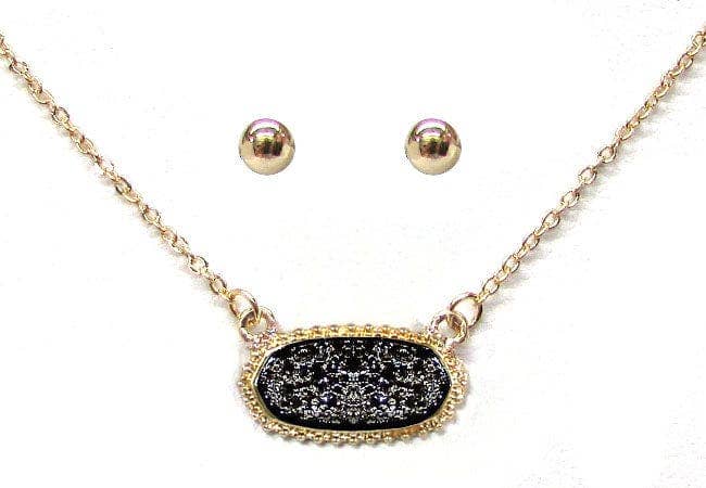 Eloise Druzy Oval Pendant Necklace