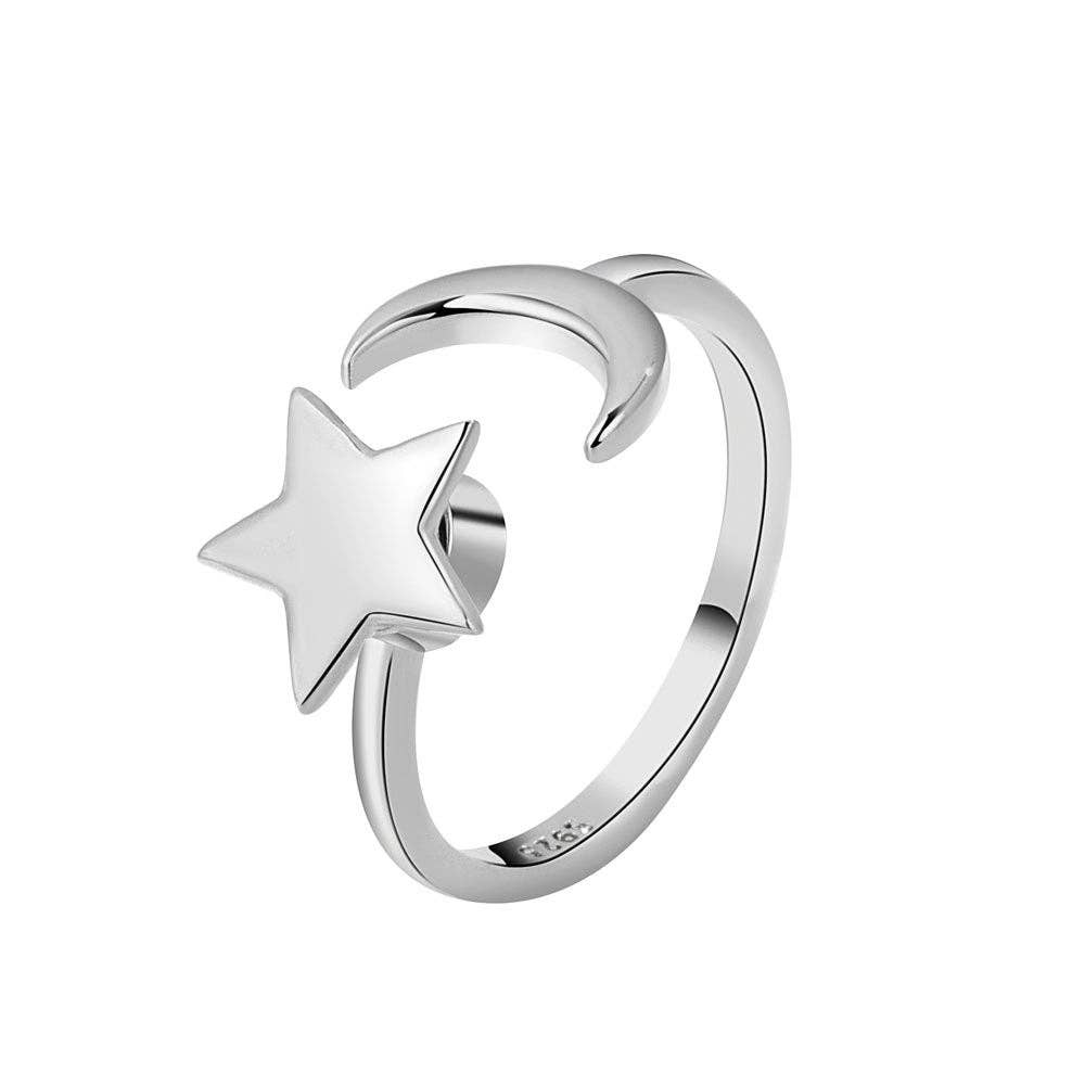 Moon Star Spinner Ring