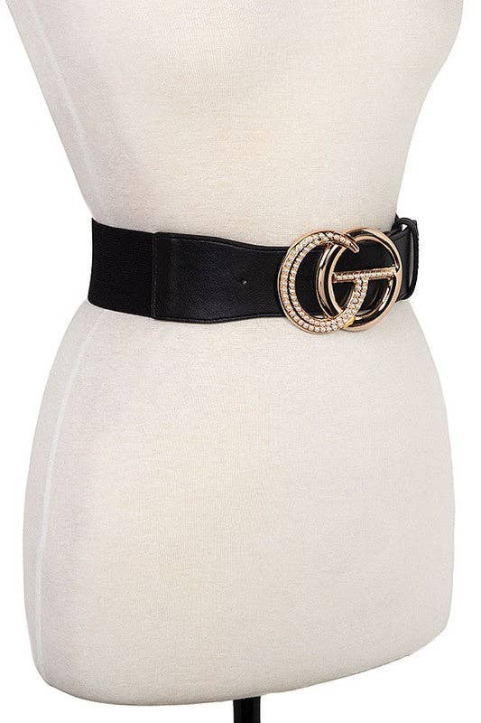 RHINESTONE ACCENT BUCKLE STRETCH BELT