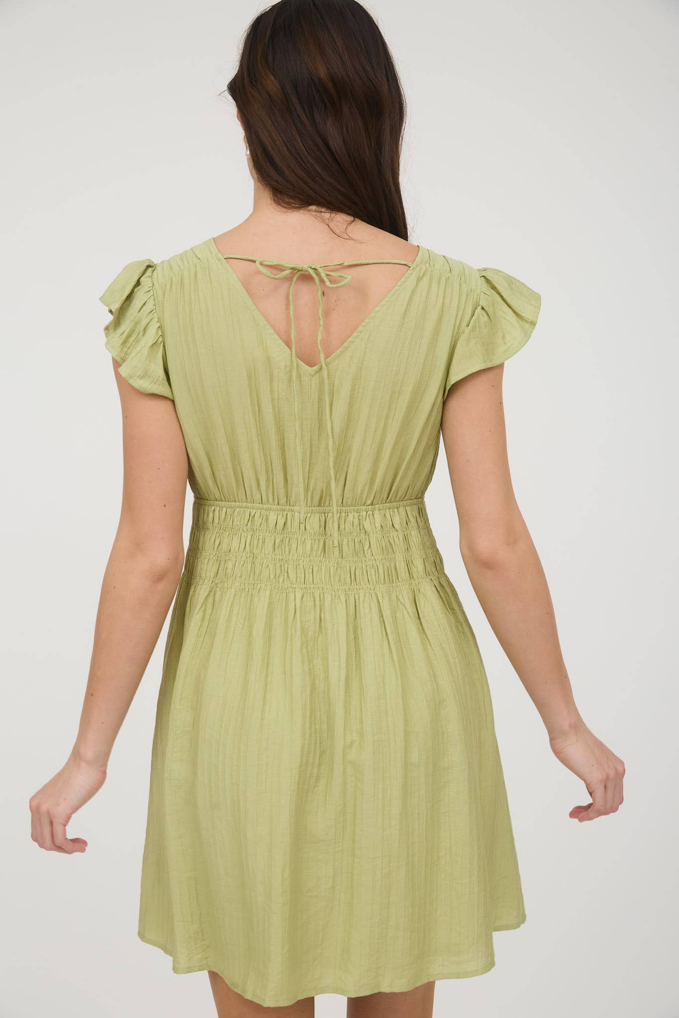 RUFFLE SLEEVE MINI DRESS