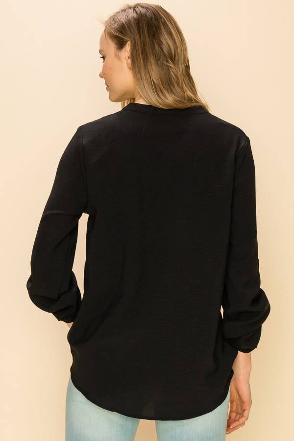 WRAP V NECK BLOUSE