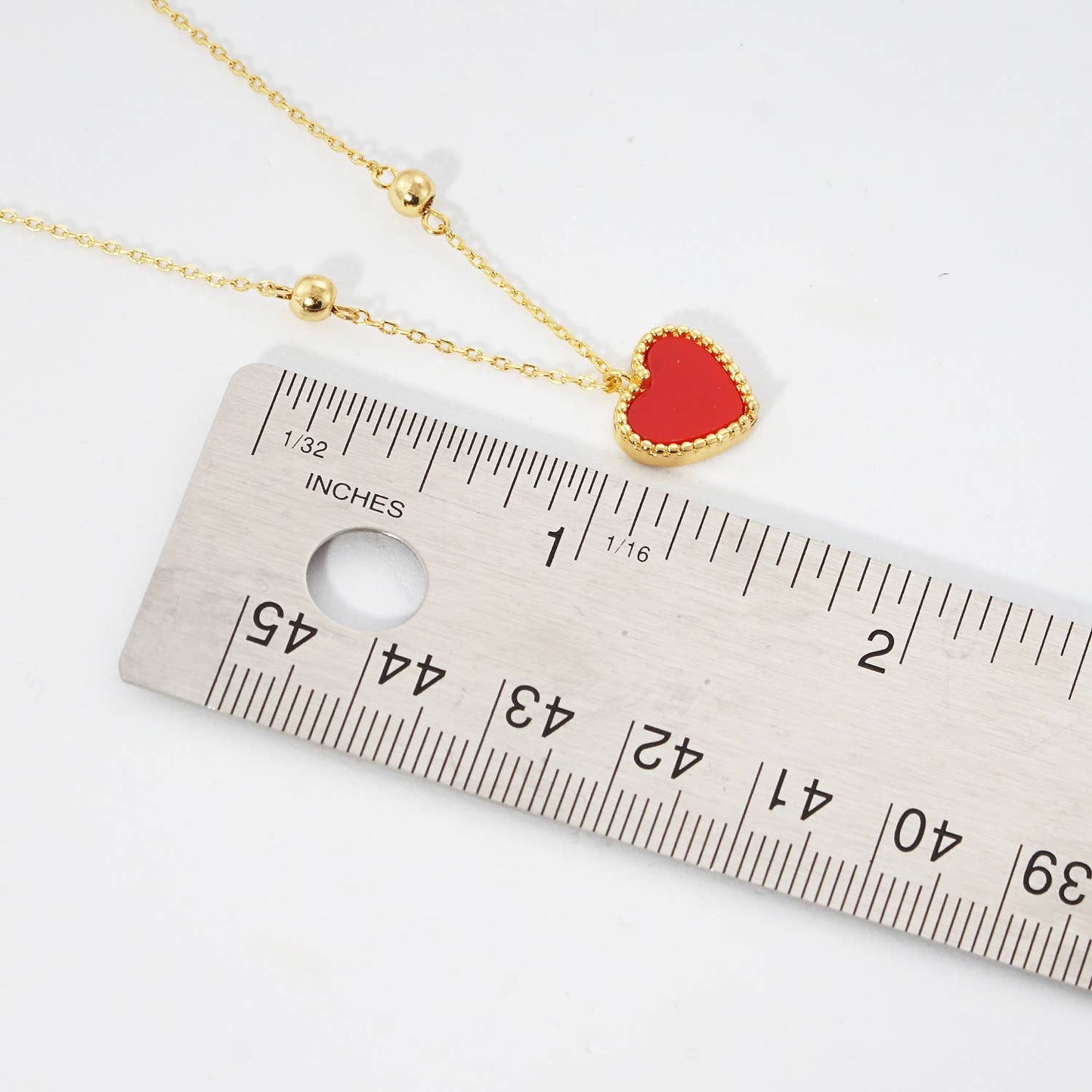 Gold-Dipped Colored Heart Charm Necklace