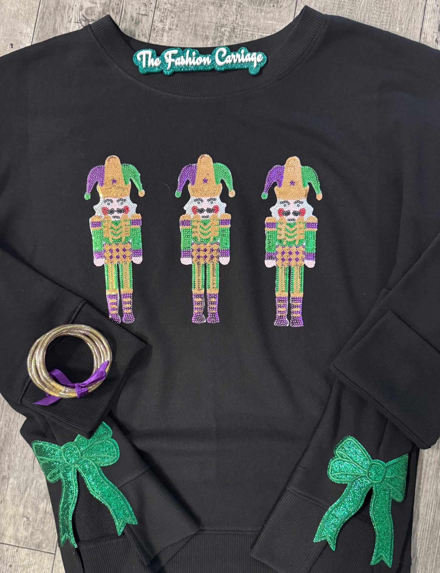Bow Mardi Nutcracker Top