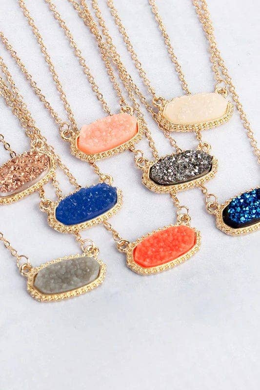 Eloise Druzy Oval Pendant Necklace