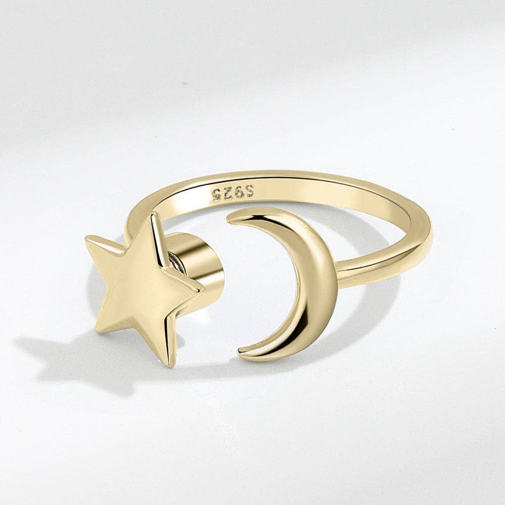 Moon Star Spinner Ring