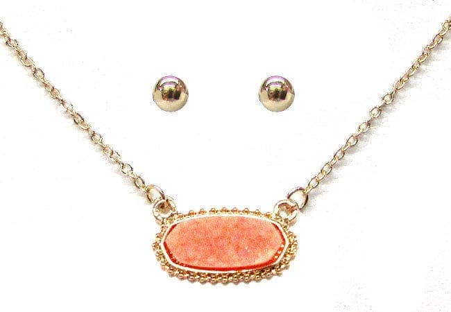Eloise Druzy Oval Pendant Necklace