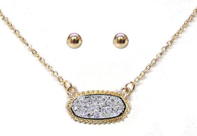 Eloise Druzy Oval Pendant Necklace