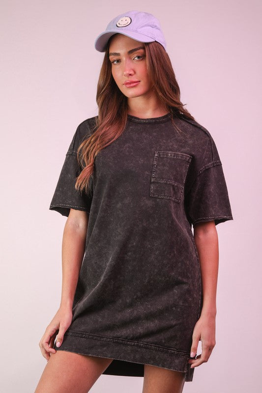 Acid Wash Tee Dress
