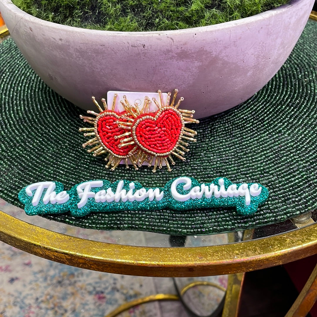 Beaded Heart Earrings