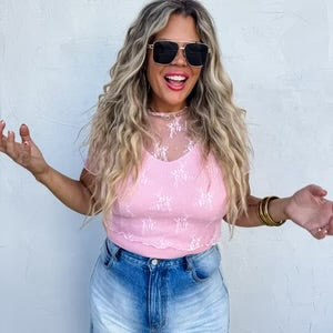 Lace Short Sleeve Top