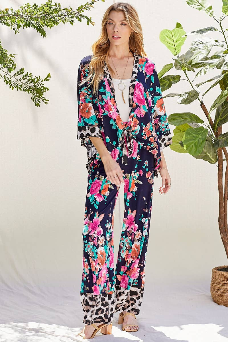 MIX PRINT KIMONO TOP