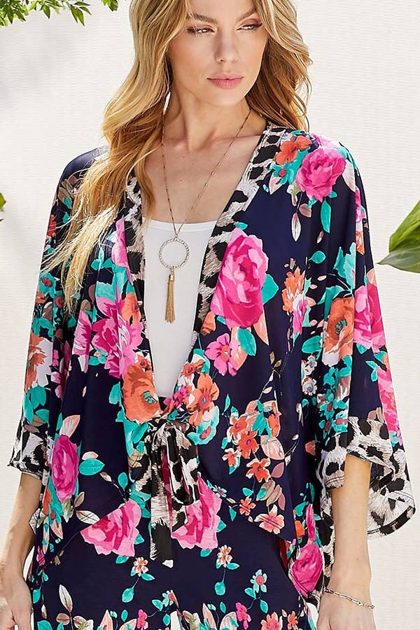 MIX PRINT KIMONO TOP