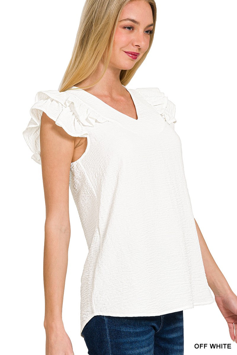 Ruffle Trim Blouse