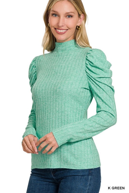 Turtleneck Puff Sleeve Sweater