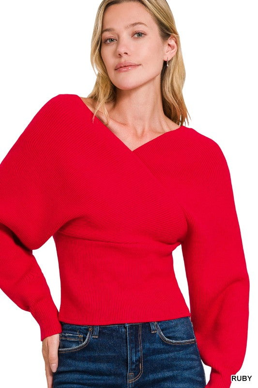 Open Back Crossover Sweater