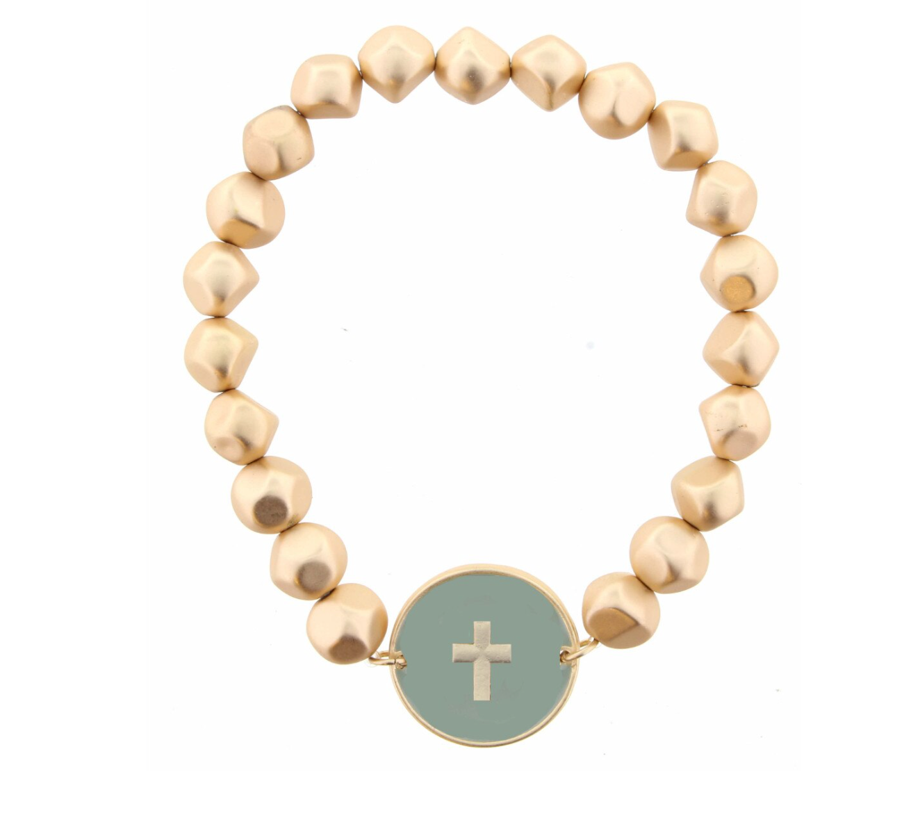 Faith Epoxy Beaded Bracelet