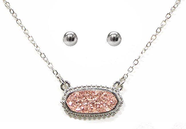 Eloise Druzy Oval Pendant Necklace