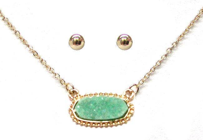 Eloise Druzy Oval Pendant Necklace