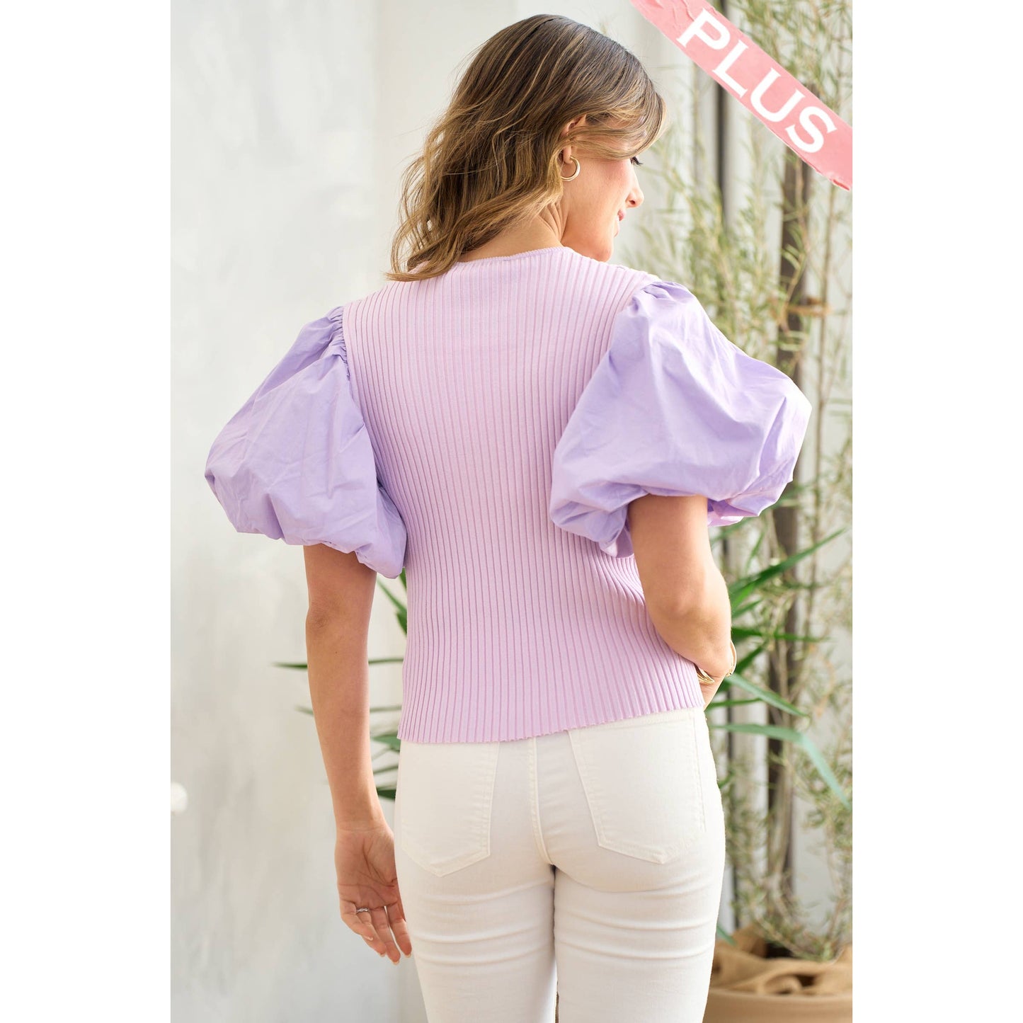 Poplin Bubble Sleeve Top