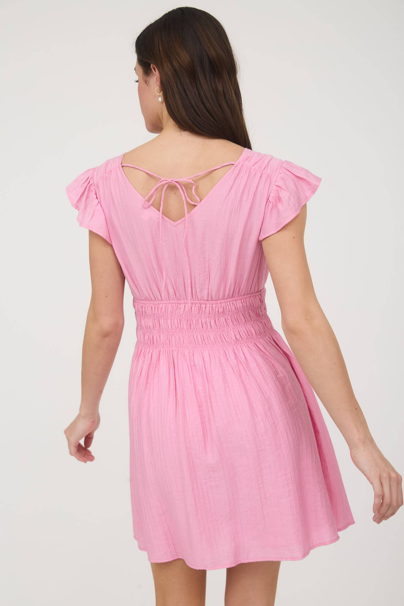 RUFFLE SLEEVE MINI DRESS