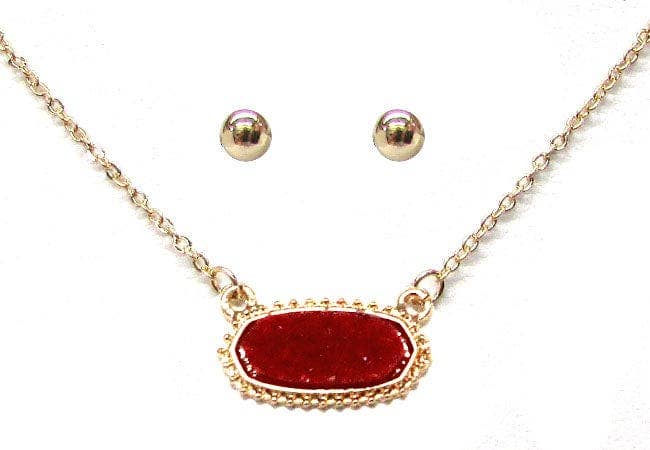 Eloise Druzy Oval Pendant Necklace
