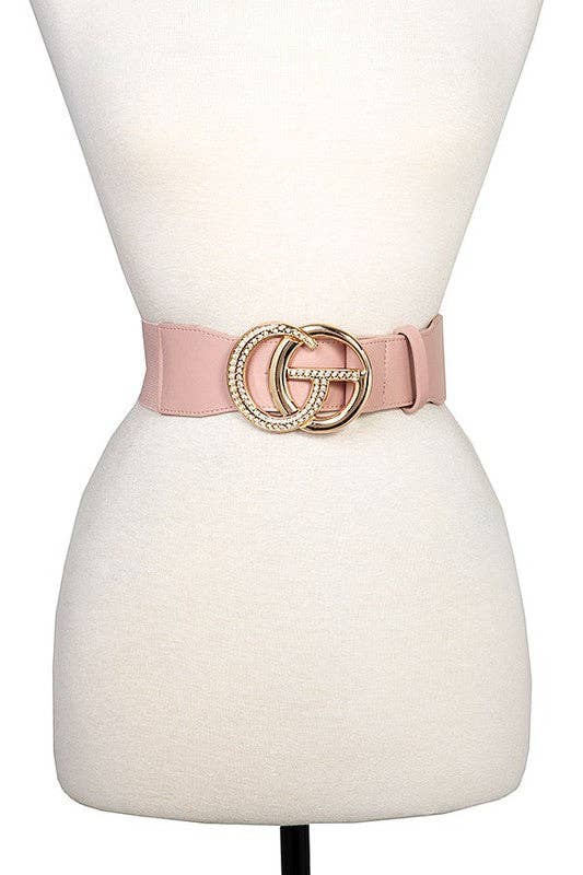 RHINESTONE ACCENT BUCKLE STRETCH BELT