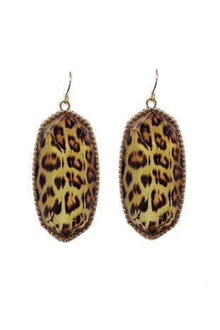 Penelope Small Oval Hexagon Drop Earrings