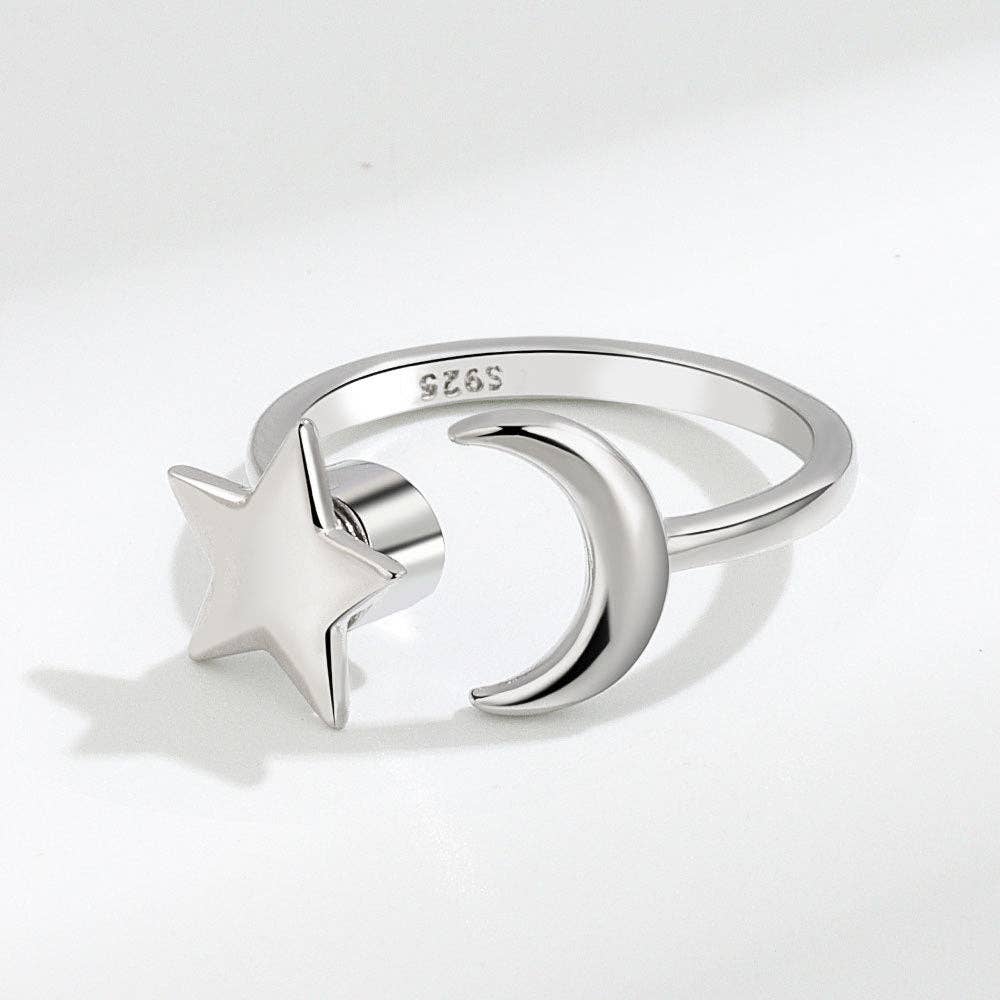 Moon Star Spinner Ring