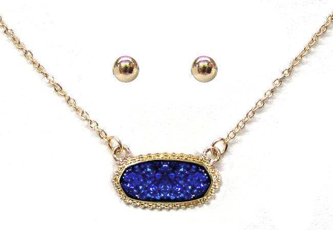 Eloise Druzy Oval Pendant Necklace