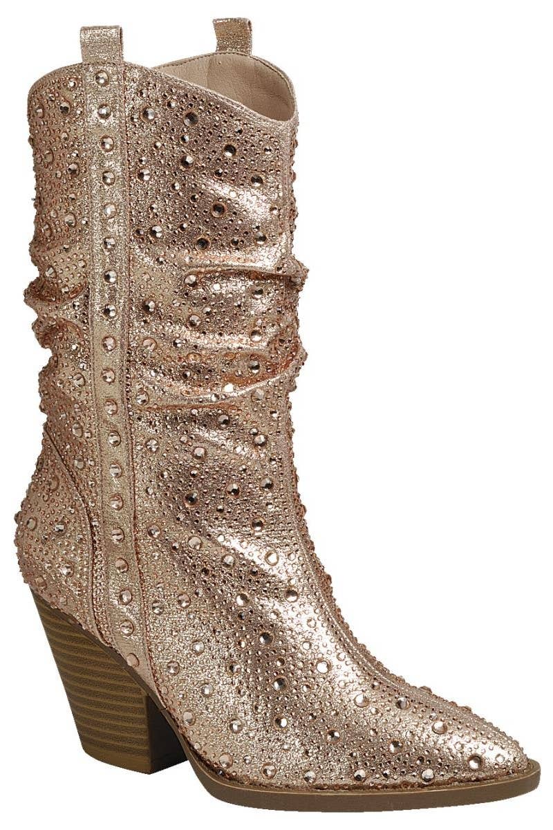 Champagne Sequin Boots