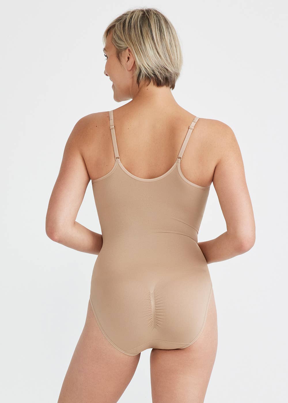 Almond Bella Convertible V-Neck Shapewear Bodysuit