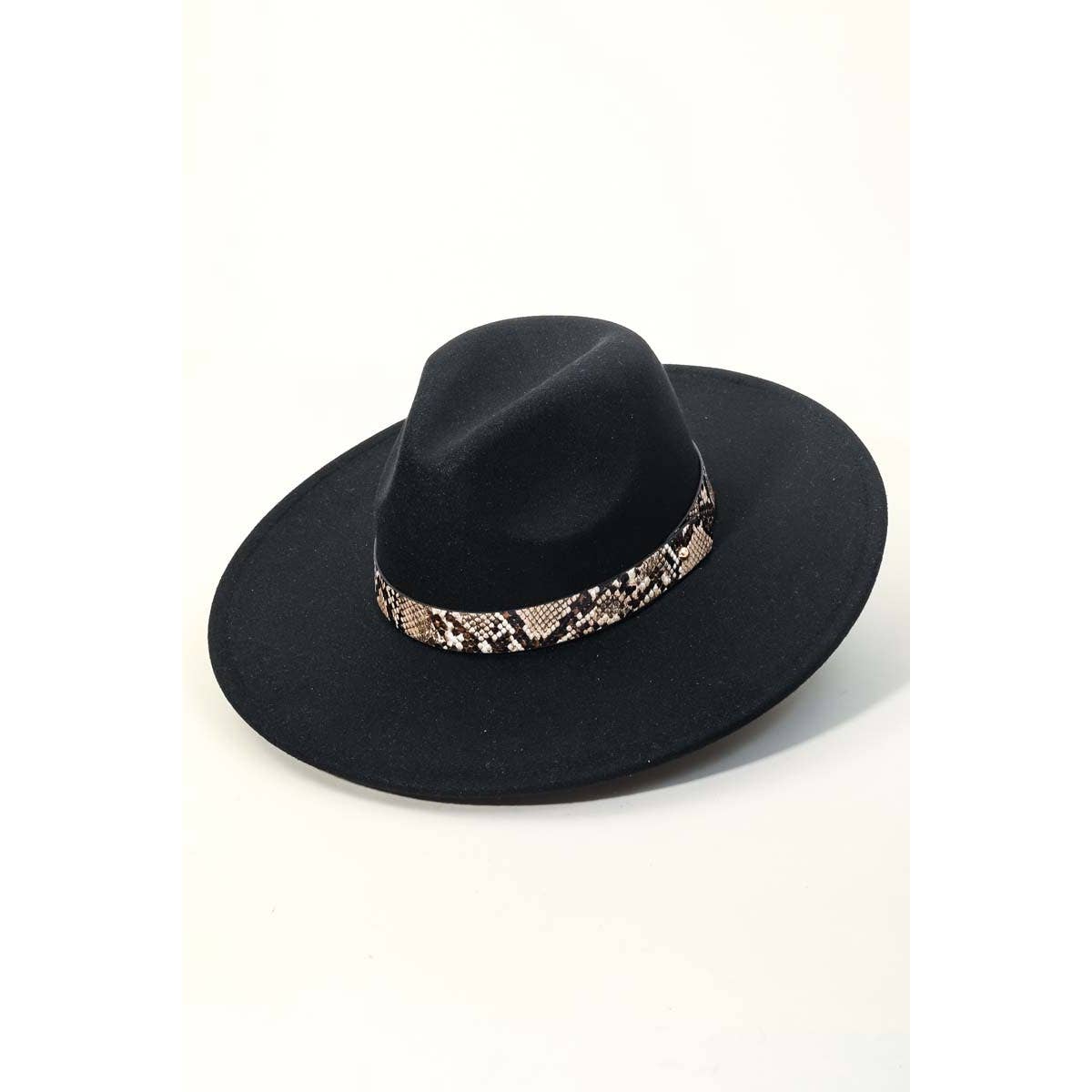 Animal Print Belt Fedora Hat