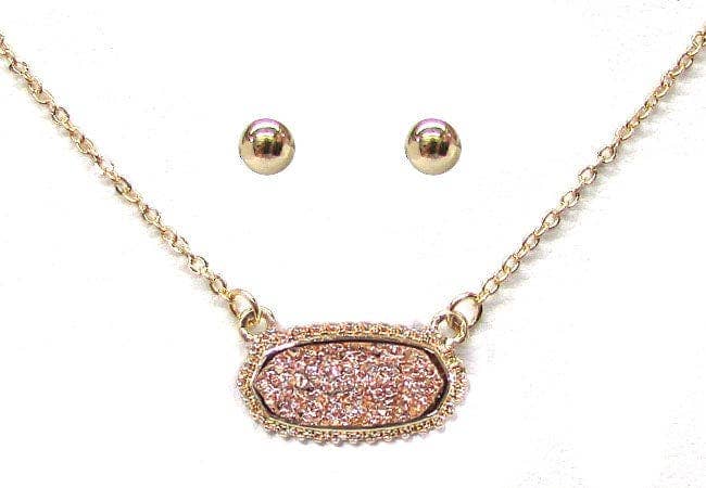 Eloise Druzy Oval Pendant Necklace