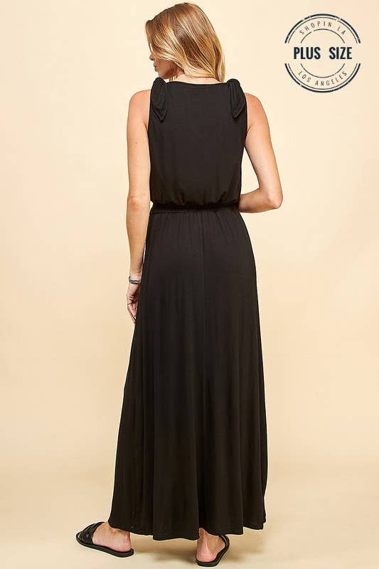 Solid Smocked Maxi Dress