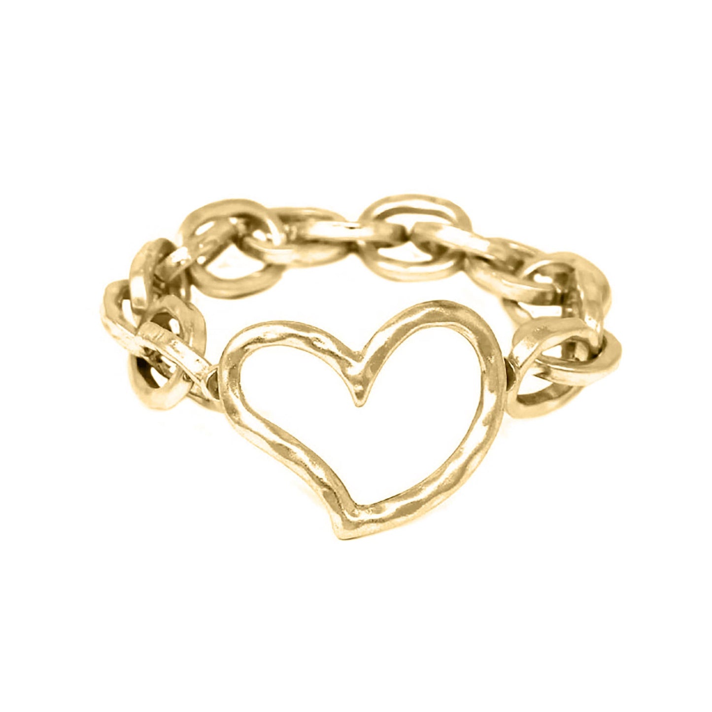 Hammered Heart Stretch Bracelet