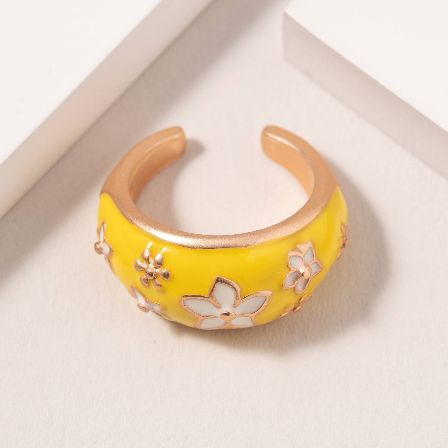 Flower Print Open Ring