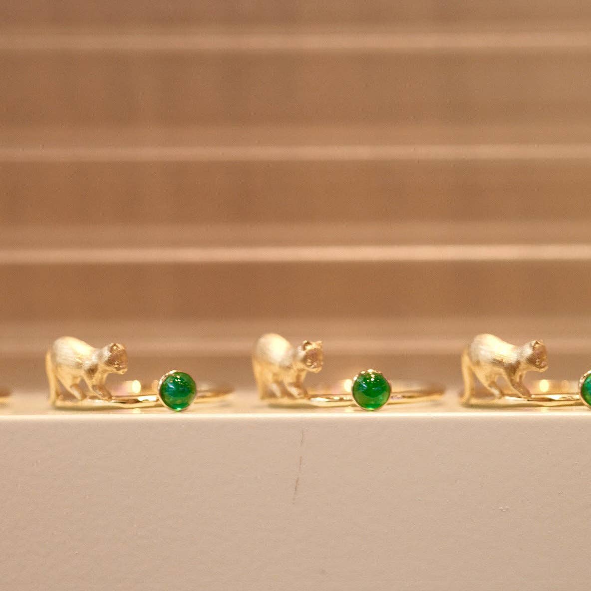 Dainty Gold Cute Cat Stackable Ring