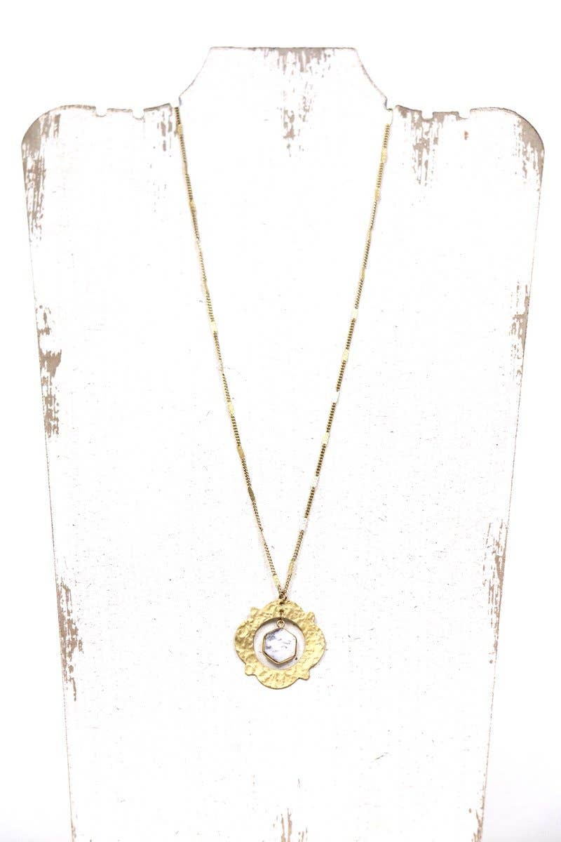 Brass Hammered Necklace