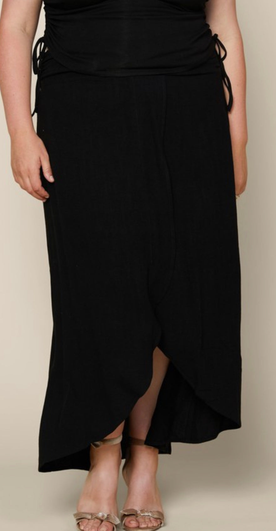 Black V Waist Skirt