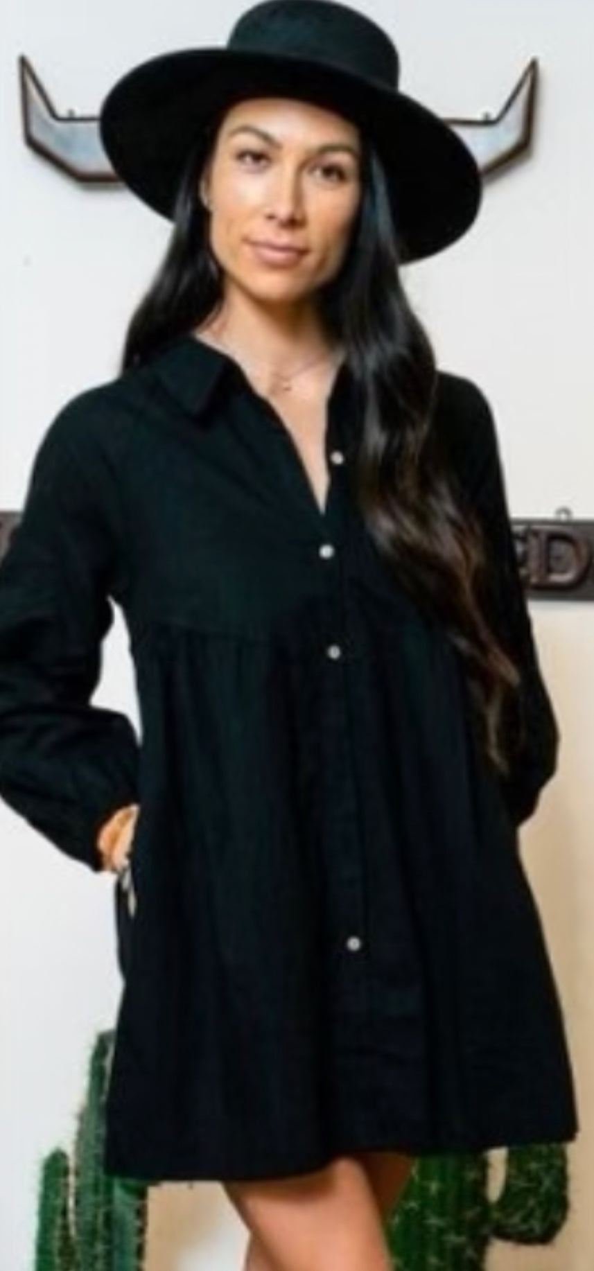 BLACK BABY DOLL DRESS