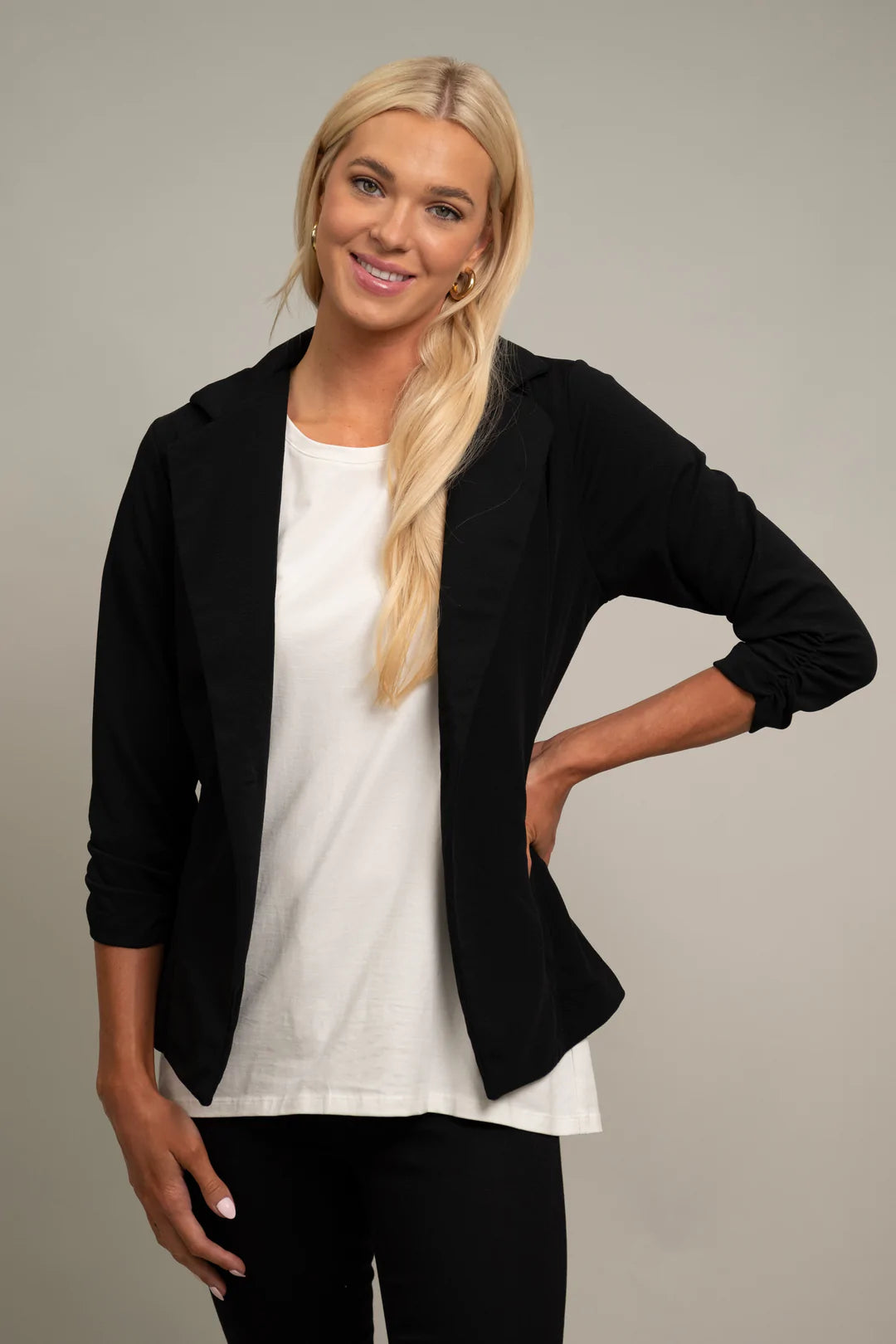 Cinched Sleeve Blazer
