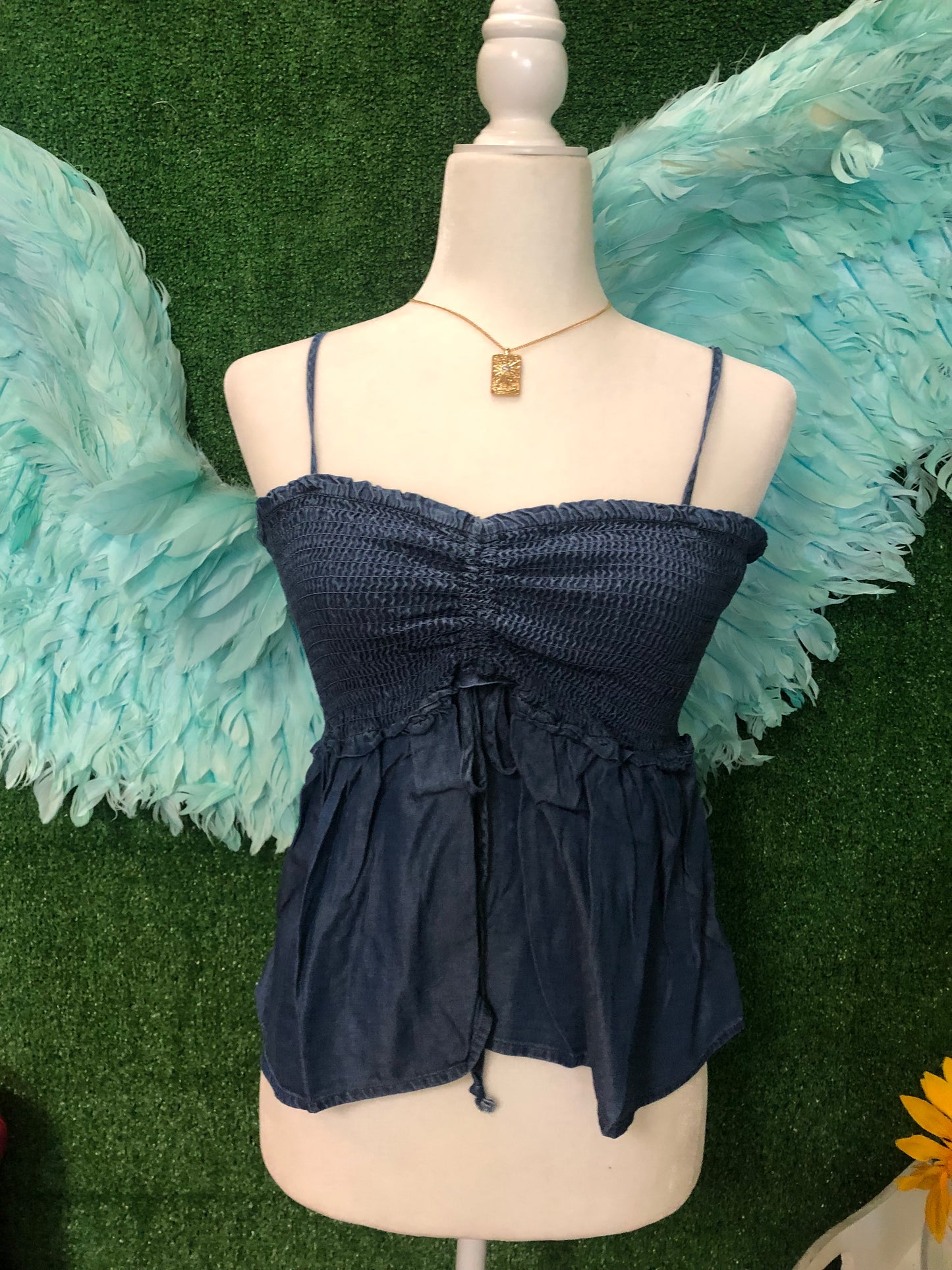 Chambray Baby Doll Top