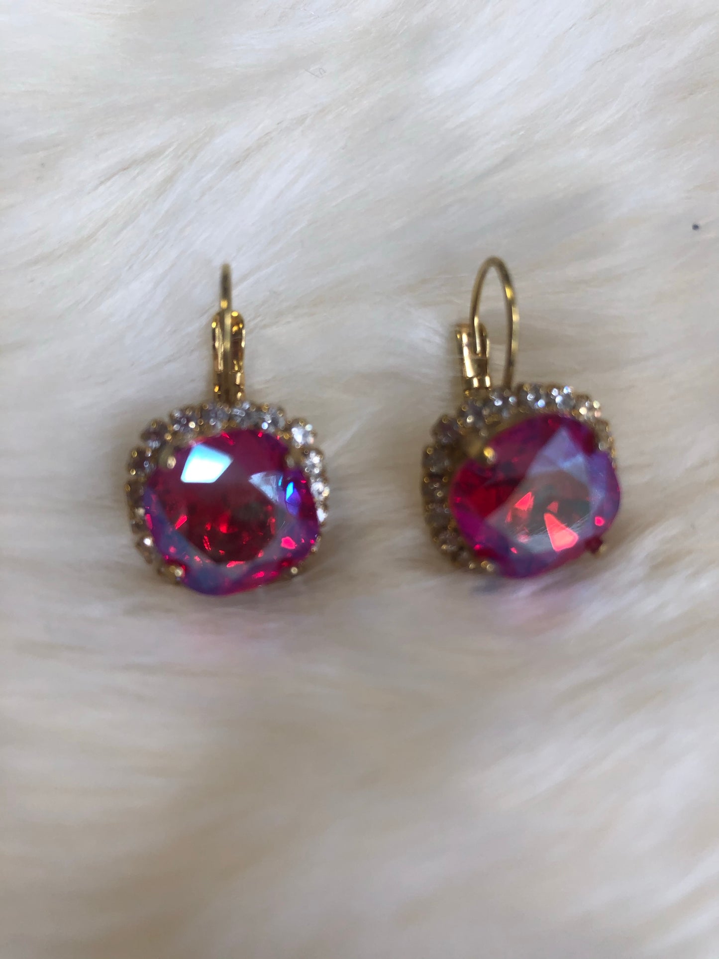 Pink Drop Swarvorksi Crystal Earrings