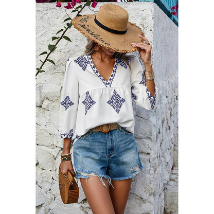 Boho Blue Blouse