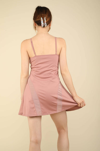 Mesh Detail Tennis Mini Dress