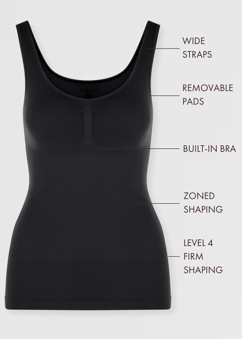 Sadie Shaping Tank w/ Removable Pads