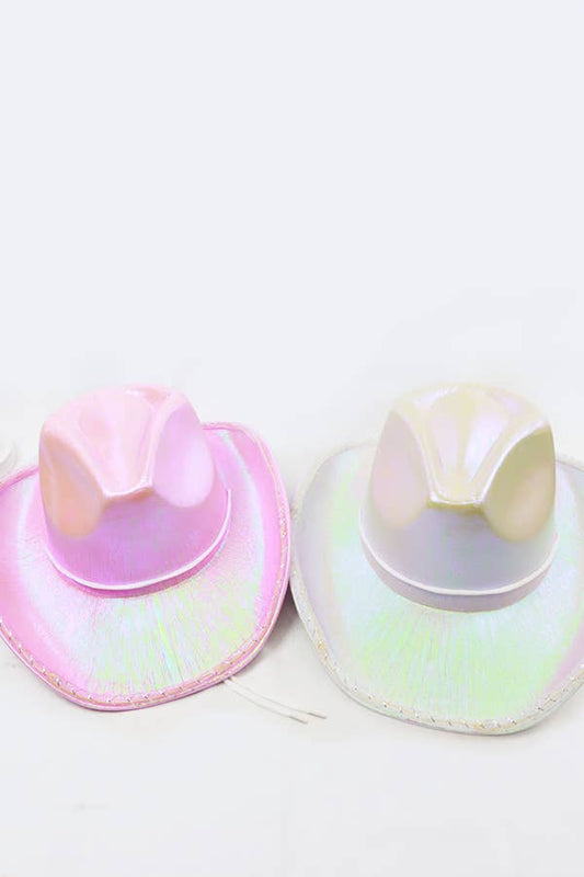 Hologram Sparkling Party Cowboy Hats with Light